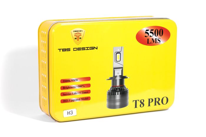 Комплект светодиодных ламп TBS Design T8 PRO H3 12-24V 110W Pk22s 11000lm 6000K