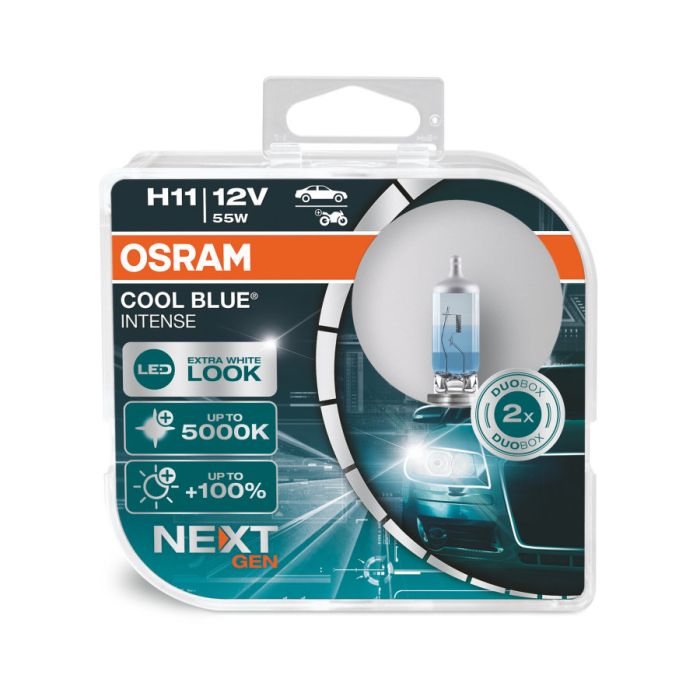 Комплект галогеновых ламп Osram H11 12V 55W PGJ19-2 Cool Blue Intense Next Gen +100% 2шт/комп (64211CBN-HCB)