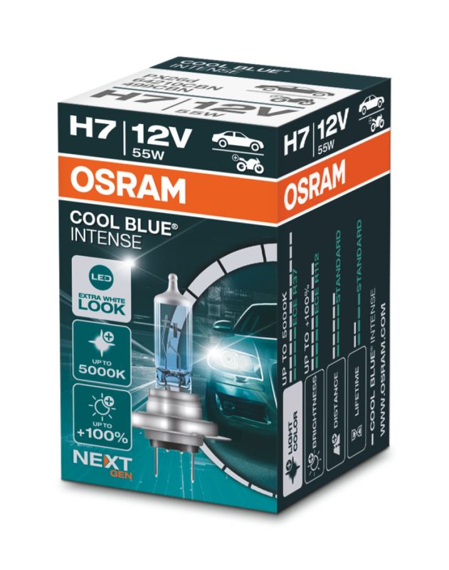 Галогеновая лампа Osram H7 64210CBN Cool Blue Intense Next Gen +100% 12V 55W PX26d 1 лампа