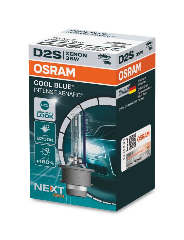 Ксеноновая лампа Osram D2S 35W P32d-2 Cool Blue Intense Next Gen +150% 1 лампа (66240CBN)