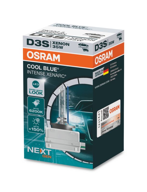 Ксеноновая лампа Osram D3S 35W PK32D-5 Cool Blue Intense Next Gen +150% 1 лампа (66340CBN)