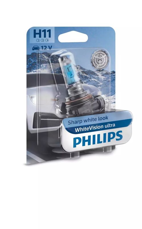 Галогеновая лампа PHILIPS 12362WVUB1 H11 55W 12V PGJ19-2 WhiteVision ultra +60% 4000K B1