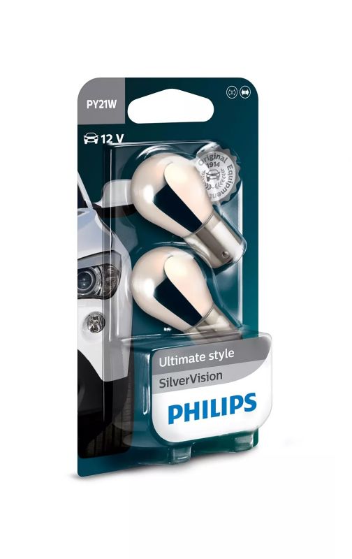 Указательные лампа накаливания Philips 12496SVB2 PY21W 12V 21W SilverVision SP 2pcs/set