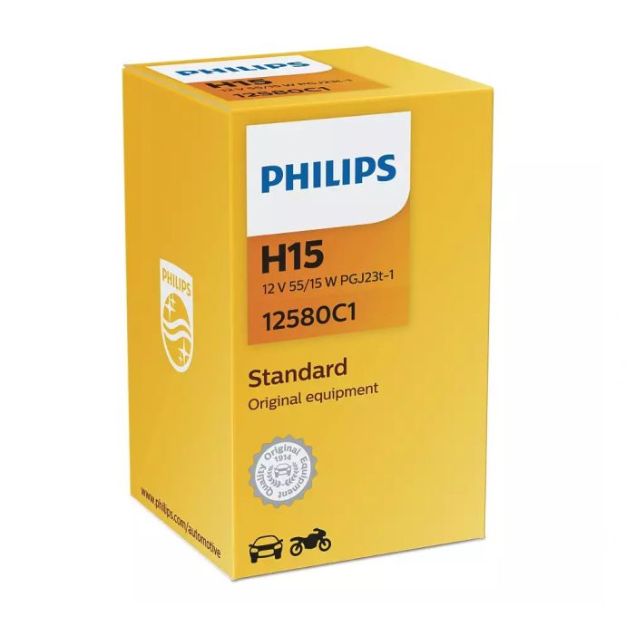 Галогеновая лампа Philips 12580C1 H15 12V 15/55W PGJ23t-1