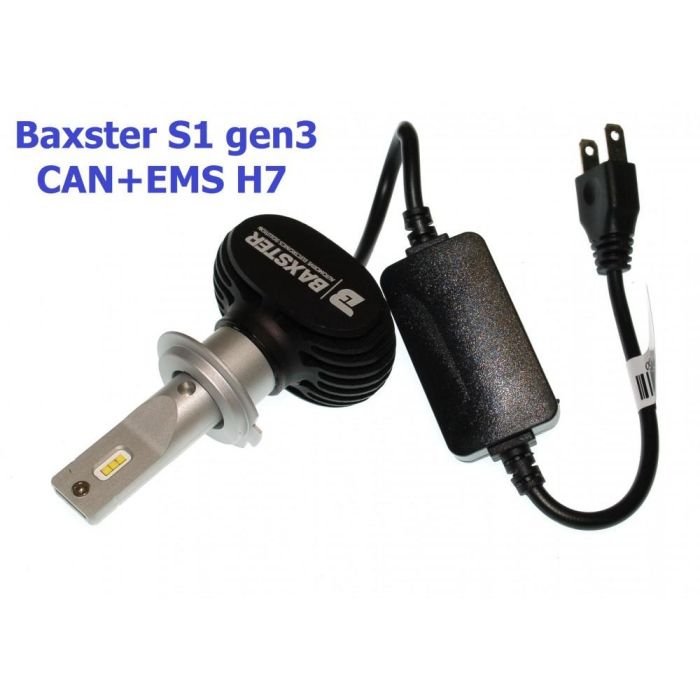 Комплект LED ламп BAXSTER S1 gen3 H7 5000K 4000lm CAN+EMS
