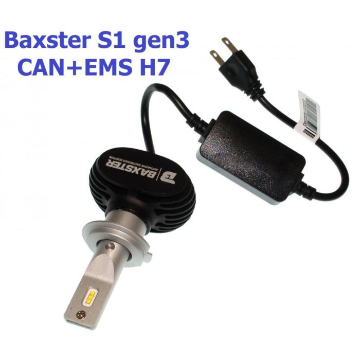 Комплект LED ламп BAXSTER S1 gen3 H7 6000K 4000lm CAN+EMS