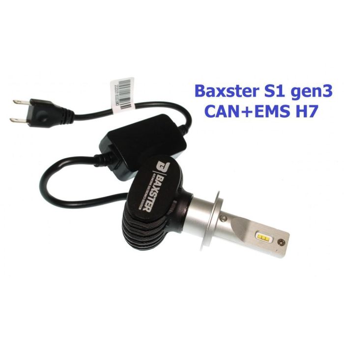 Комплект LED ламп BAXSTER S1 gen3 H7 6000K 4000lm CAN+EMS