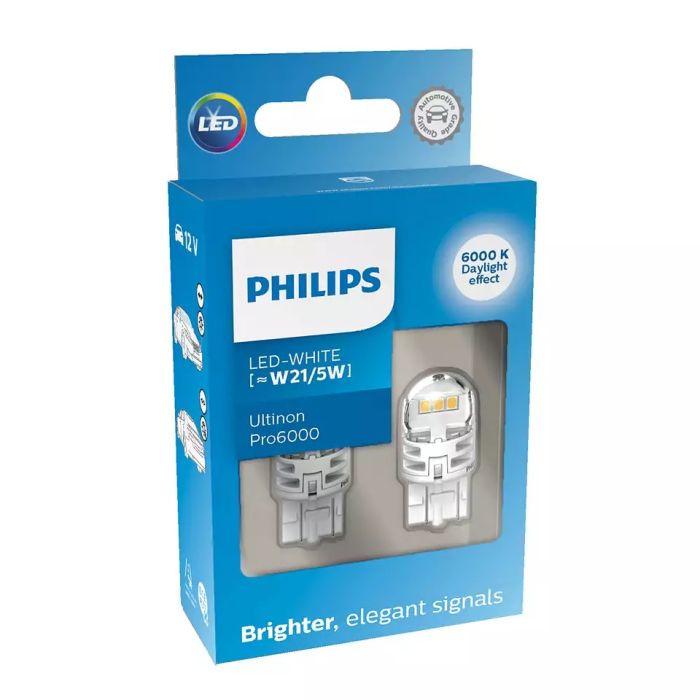Комплект светодиодных ламп Philips 11066CU60X2 W21/5W 12V 2.5/0.5W W3x16q Ultinon Pro6000