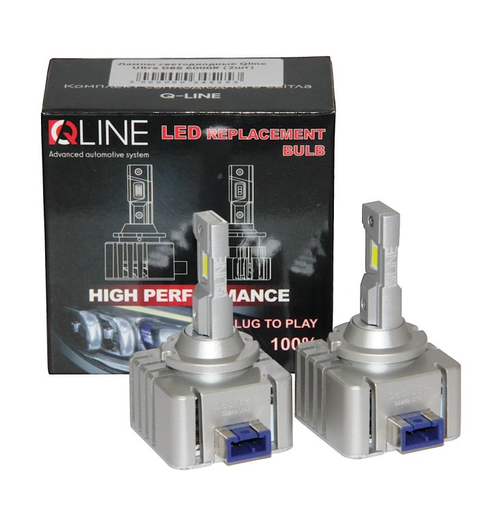 Комплект светодиодных ламп Qline Ultra D8S 65W 6000K (2шт)