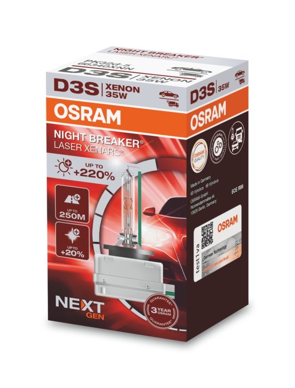 Ксеноновая лампа OSRAM 66340XNN Night Breaker Laser +200% D3S 85V 35W PK32d-5 XENARC