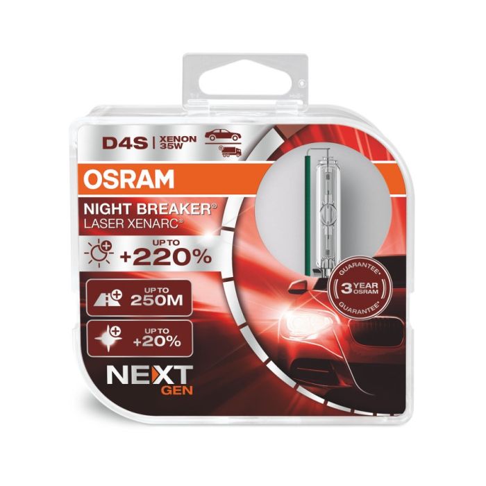Комплект ксеноновых ламп OSRAM 66440XNN-HCB Night Breaker Laser +220% D4S 85V 35W P32d-5 XENARC