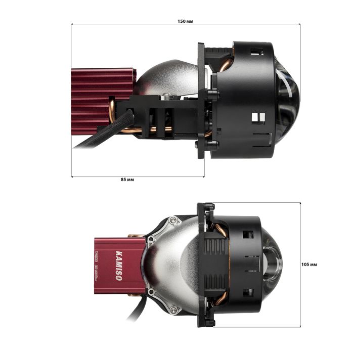 Комплект светодиодных линз Kamiso (Aozoom) DLPD-07-02 Bi-LED LASER 5500K 72/55W TIR PLUS