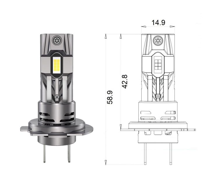 Комплект светодиодных ламп Qline SA H7 52W 6000K Qline (Small Active)