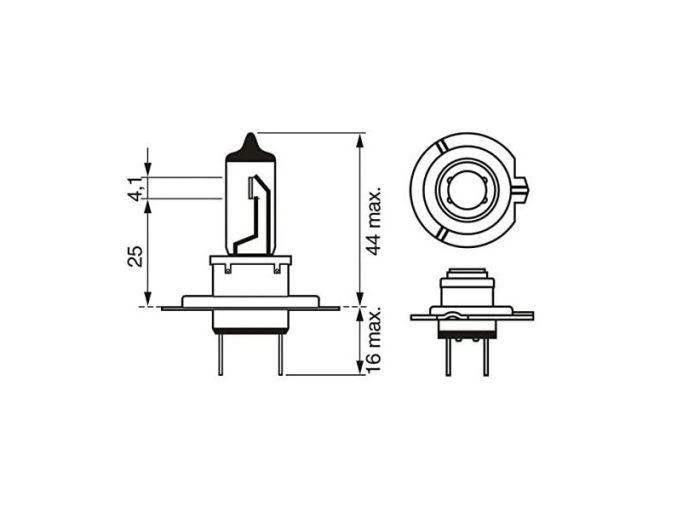 Комплект галогеновых ламп BOSCH Pure Light H7 55W 12V PX26d (1987301411) 2шт./ блистер