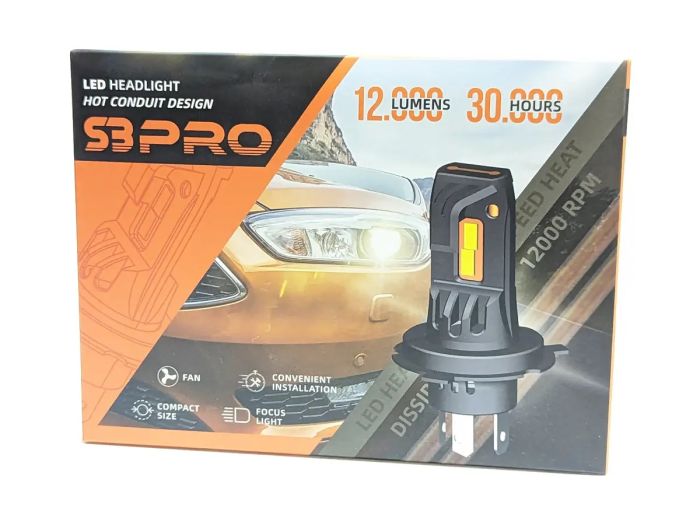 Комплект LED ламп S3PRO H4 12V 50W/set 6000K