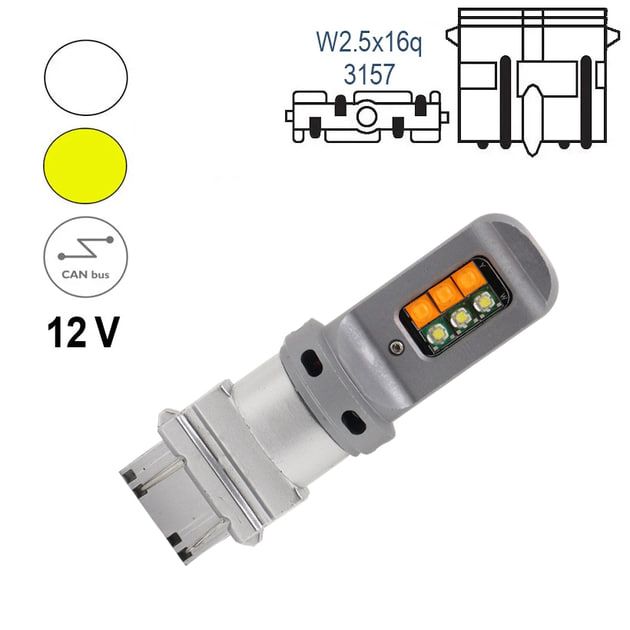 Світлодіодна лампа TBS 3157 P27/7W 12 діодів CREE W2,5x16q White+Amber