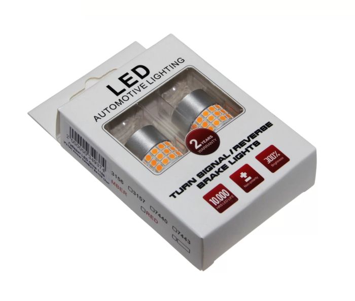 Комплект светодиодных ламп LED Qline 1156 (P21W) Amber CANBUS BA15S (2шт)