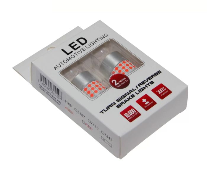 Комплект светодиодных ламп LED Qline 3157 (P27/7W) Red CANBUS (2шт)