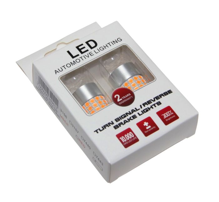 Комплект светодиодных ламп LED Qline 7440 (W21W) Amber CANBUS (2шт)