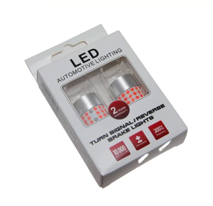 Комплект светодиодных ламп LED Qline 7443 (W21/5W) Red CANBUS (2шт)