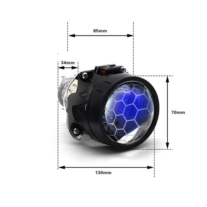 Лінза універсальна під ксенонову лампу Sanvi H1 Honeycomb ∅2.5″ комплектується перехідниками (1шт)