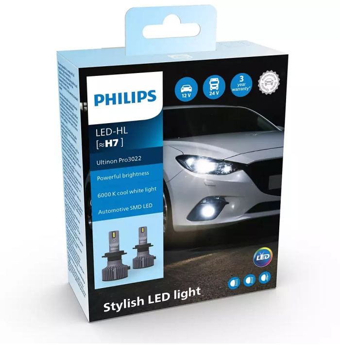 Комплект светодиодных ламп PHILIPS H7 11972U3022X2 Ultinon Pro 3022 LED-HL 12/24V