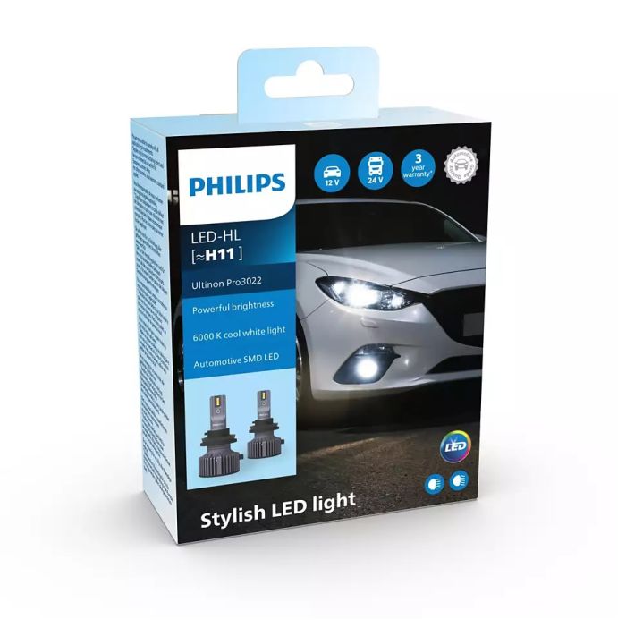 Комплект светодиодных ламп PHILIPS H11 11362U3022X2 LED Ultinon Pro 3022 LED 12/24V