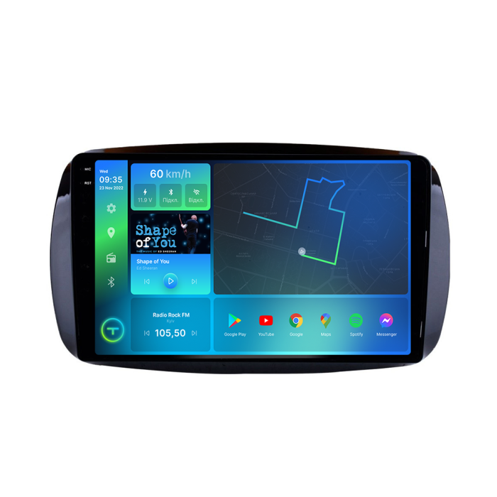 Штатна магнітола Torssen 2K Smart ForTwo 3 18+ F96128 4G Carplay DSP