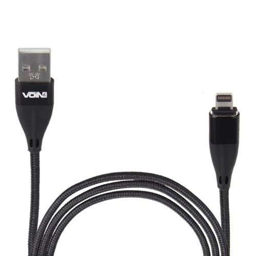 Кабель магнітний VOIN USB - Lightning 3А, 2m, black (швидка зарядка / передача даних) (VL-6102L BK)