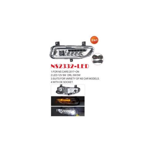 Фари дод. модель Nissan Cars 2017-/NS-2332L/LED-12V9W+DRL-3W/3W/FOG+DRL+TURN/eл.проводка (NS-2332-LED 3в1)