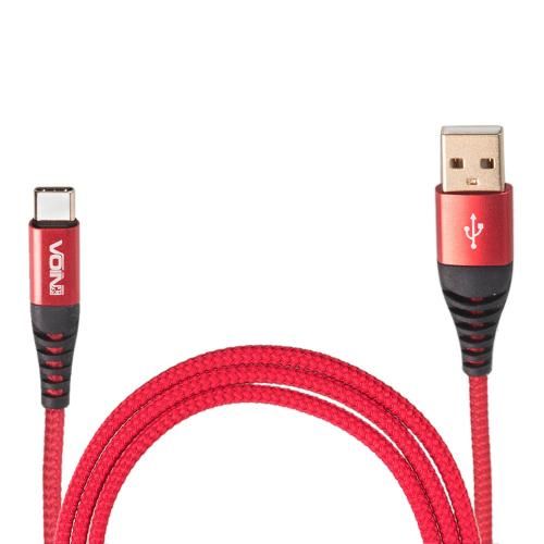 Кабель VOIN CC-4202C RD USB - Type C 3А, 2m, red (швидка зарядка/передача даних) (CC-4202C RD)
