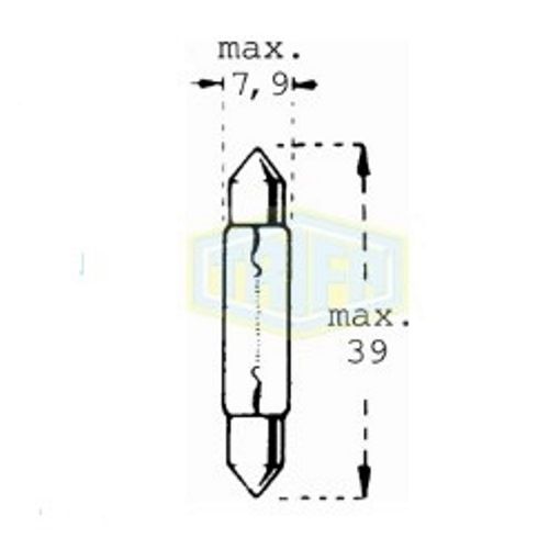 Лампа автомобільна  Festoon лампа Trifa 24V 3W SV 7-8 7,9x36 (01209)