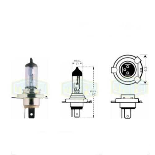 Лампа автомобільна  Галогенна лампа для перегонів (rallye) H4 12V 100/80W (01671)