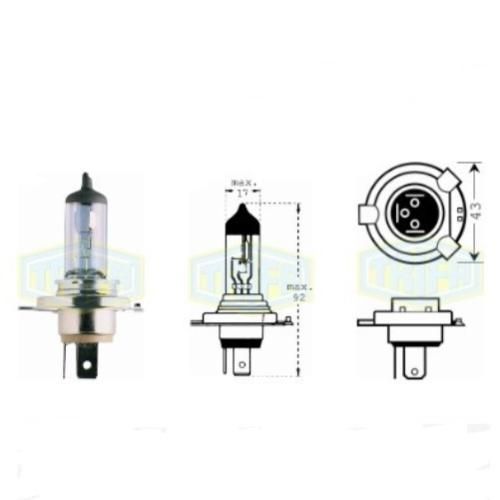 Лампа автомобільна  Галогенна лампа для перегонів (rallye) H4 12V 100/90W (01670)