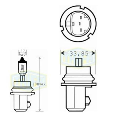 Лампа автомобільна  Галогенна лампа для перегонів (rallye) H4 12V 100/80W (01675)