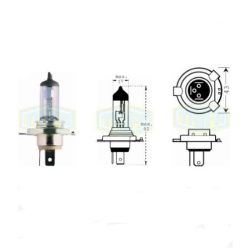 Лампа автомобільна  Галогенна лампа для фари Trifa H4 12V 100/90W (01611)