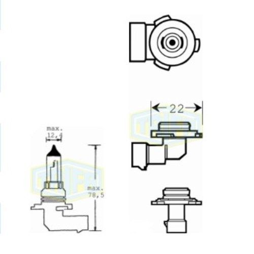 Лампа автомобільна  Галогенна лампа для фари Trifa HB4 12V 55W (01621)