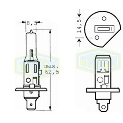 Лампа автомобільна  Галогенна лампа для фари Trifa H1 12V 55W gold (91655)