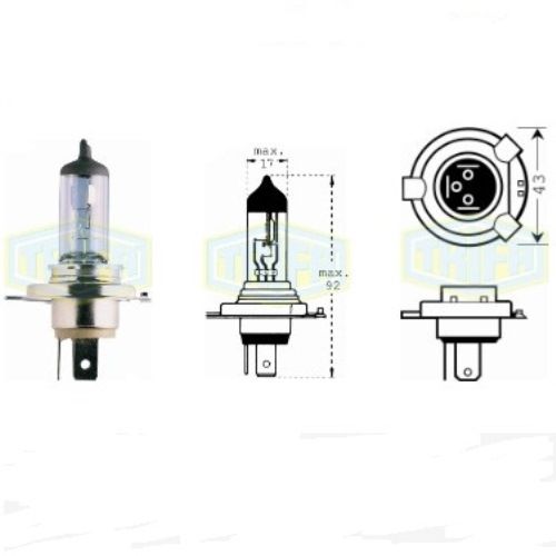 Лампа автомобільна  Галогенна лампа для фари Trifa H4 12V 100/90W blue (61670)
