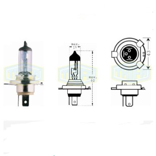 Лампа автомобільна  Галогенна лампа для фари Trifa H4 12V 60/55W (1661)