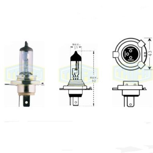 Лампа автомобільна  Галогенна лампа для фари Trifa H4 12V 60/55W blue CDL +20% (61665)