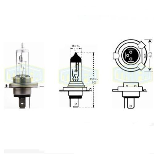 Лампа автомобільна  Галогенна лампа для фари Trifa H4 12V 60/55W Season (11661)
