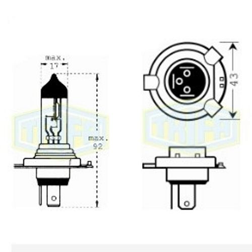 Лампа автомобільна  Галогенна лампа для фари Trifa H4 24V 70/75W long-life (41662)