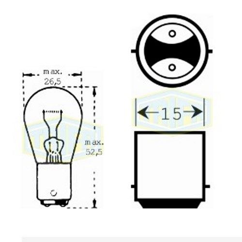 Лампа автомобільна   Лампа для стоп-сигнала та проблискових маячків Trifa 12V 20W BA15d (00363)
