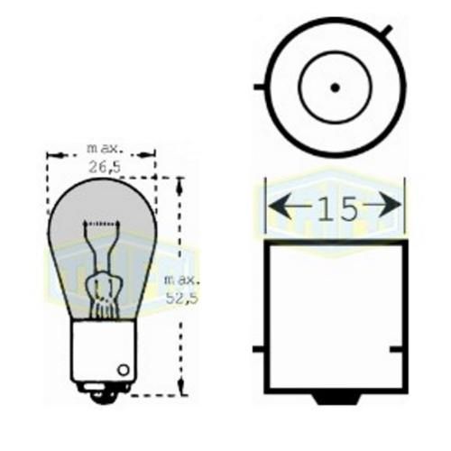 Лампа автомобільна   Лампа для стоп-сигнала та проблискових маячків Trifa 12V 21W BAU15s chroma (30381)