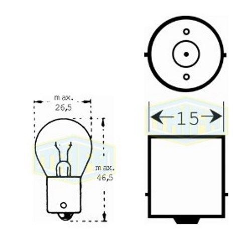 Лампа автомобільна   Лампа для стоп-сигнала та проблискових маячків Trifa 24V 18W BA15s (01354)