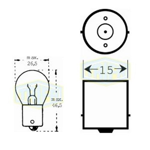 Лампа автомобільна   Лампа для стоп-сигнала та проблискових маячків Trifa 6V 18W BA15s (00370)