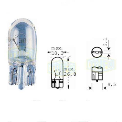 Лампа автомобільна  з клиновидним цоколем Trifa 24V 3W W 2,1x9,5d (01724)