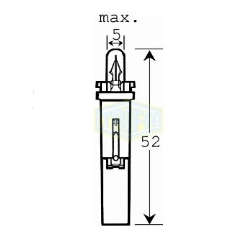 Лампа автомобільна  з клиновидним цоколем Trifa 12V 1,2W BG 8,5 S/40 black (02737)