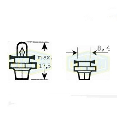 Лампа автомобільна  з клиновидним цоколем Trifa 12V 1,3W BX 8,4d (02716)